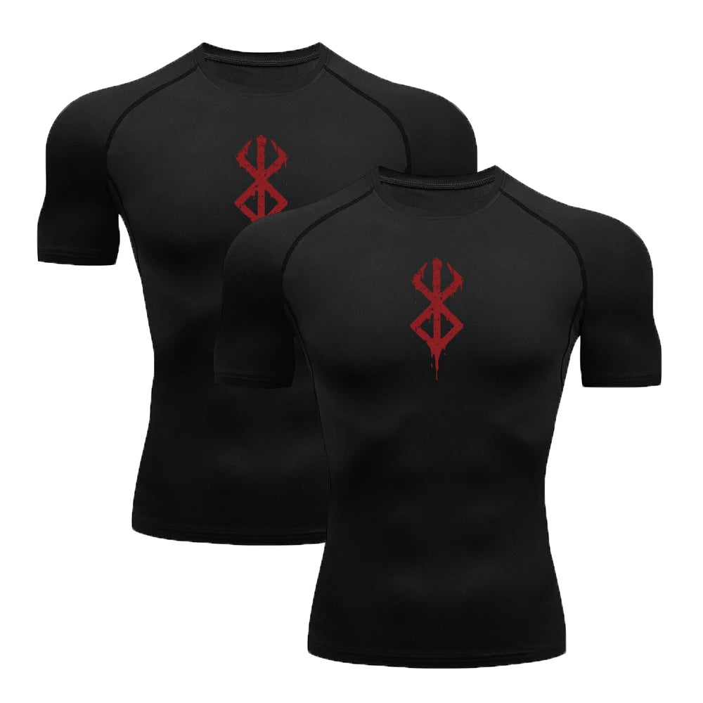 2Pcs Berserk Gym Compression Shirt