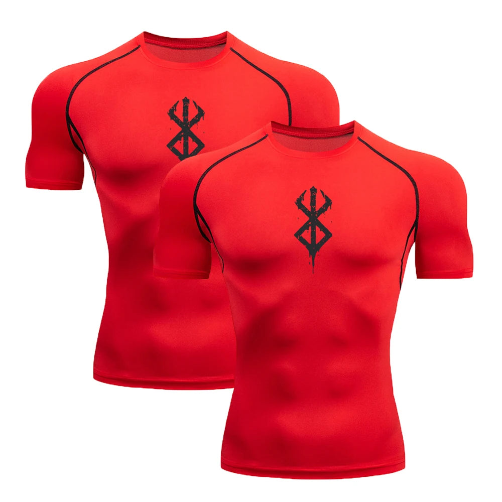 2Pcs Berserk Gym Compression Shirt