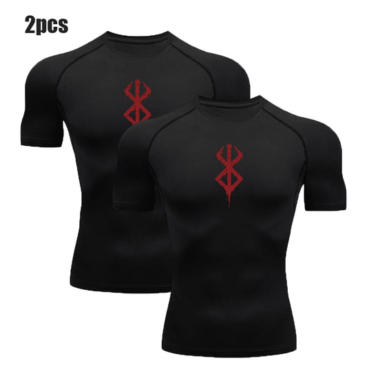 2Pcs Berserk Gym Compression Shirt