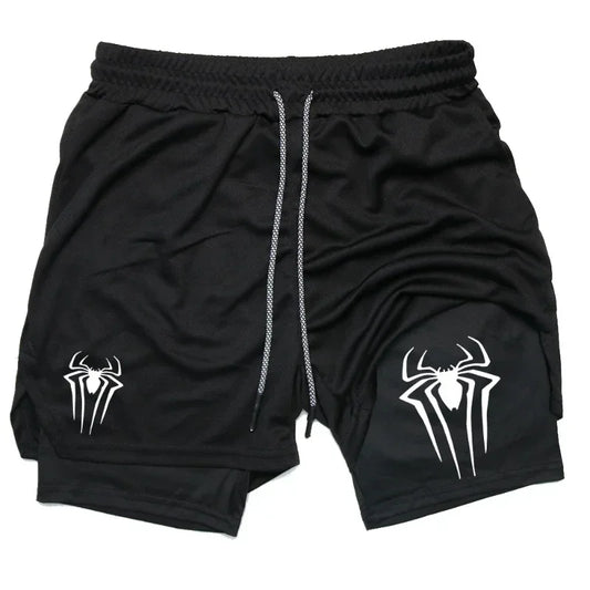 Men's spider gym compression shorts